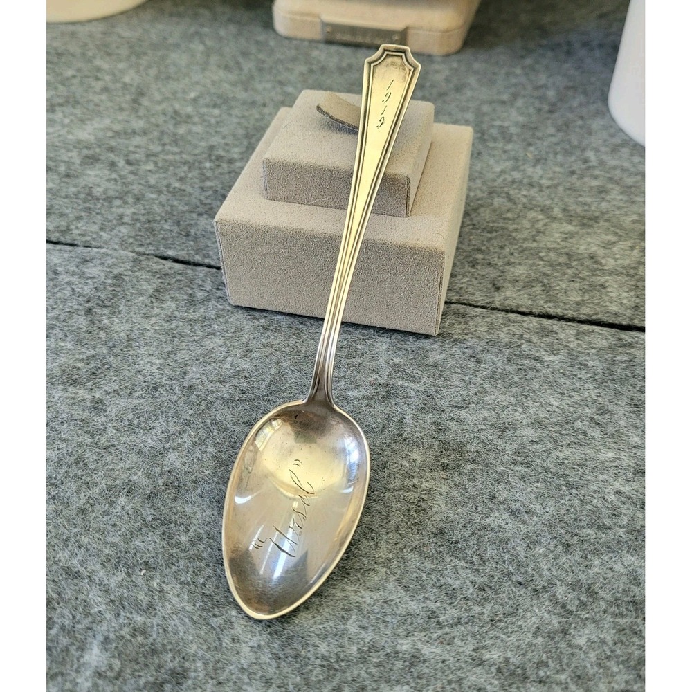 Antique Spaulding Sterling Silver Teaspoon Monogrammed 19g Vintage Flatware 1900